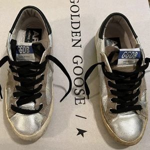 Golden Goose Black & Metallic Archive Sneakers